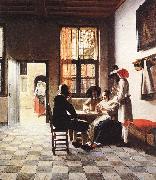 Cardplayers in a Sunlit Room sg, HOOCH, Pieter de
